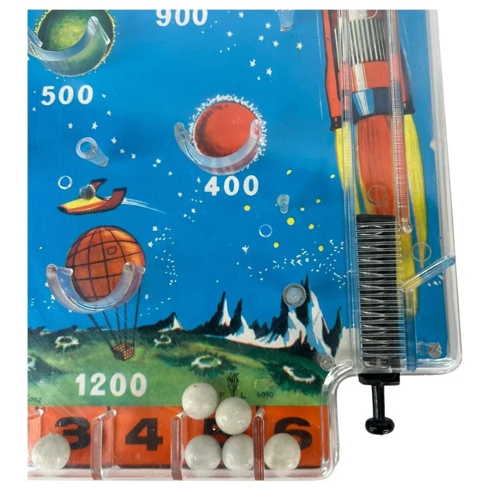 Vintage Bagatelle‎ Pinball Game toy Rocket Planets Made Hong Kong Missing Pegs